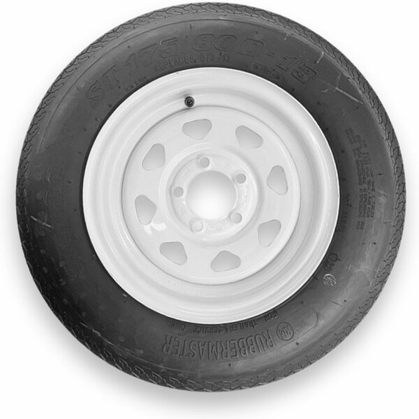 Rubbermaster - Steel Master Rubbermaster B78-13 ST175/80D13 6 Ply Highway Rib Tire and 5 on 4.5 Eight Spoke Wheel Assembly 599205